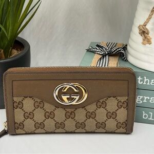 Gucci Blondie GG Supreme Continental Zip Around Wallet - Mixed Hardware